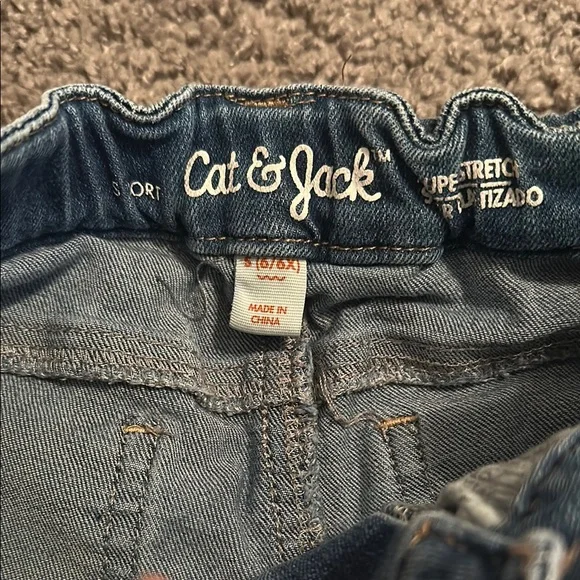 Cat & Jack Blue Jean Shorts Distressed Cut-Off - Picture 3 of 3